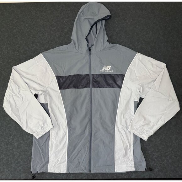 New Balance Athletics Ocean Grey Lightweight Windbreaker Size L - Picture 1 of 6